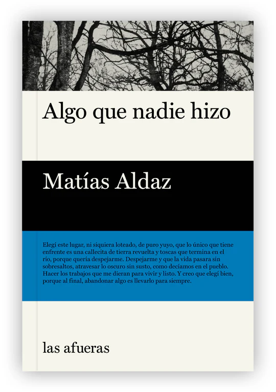 Libro Algo que nadie hizo de Matías Aldaz