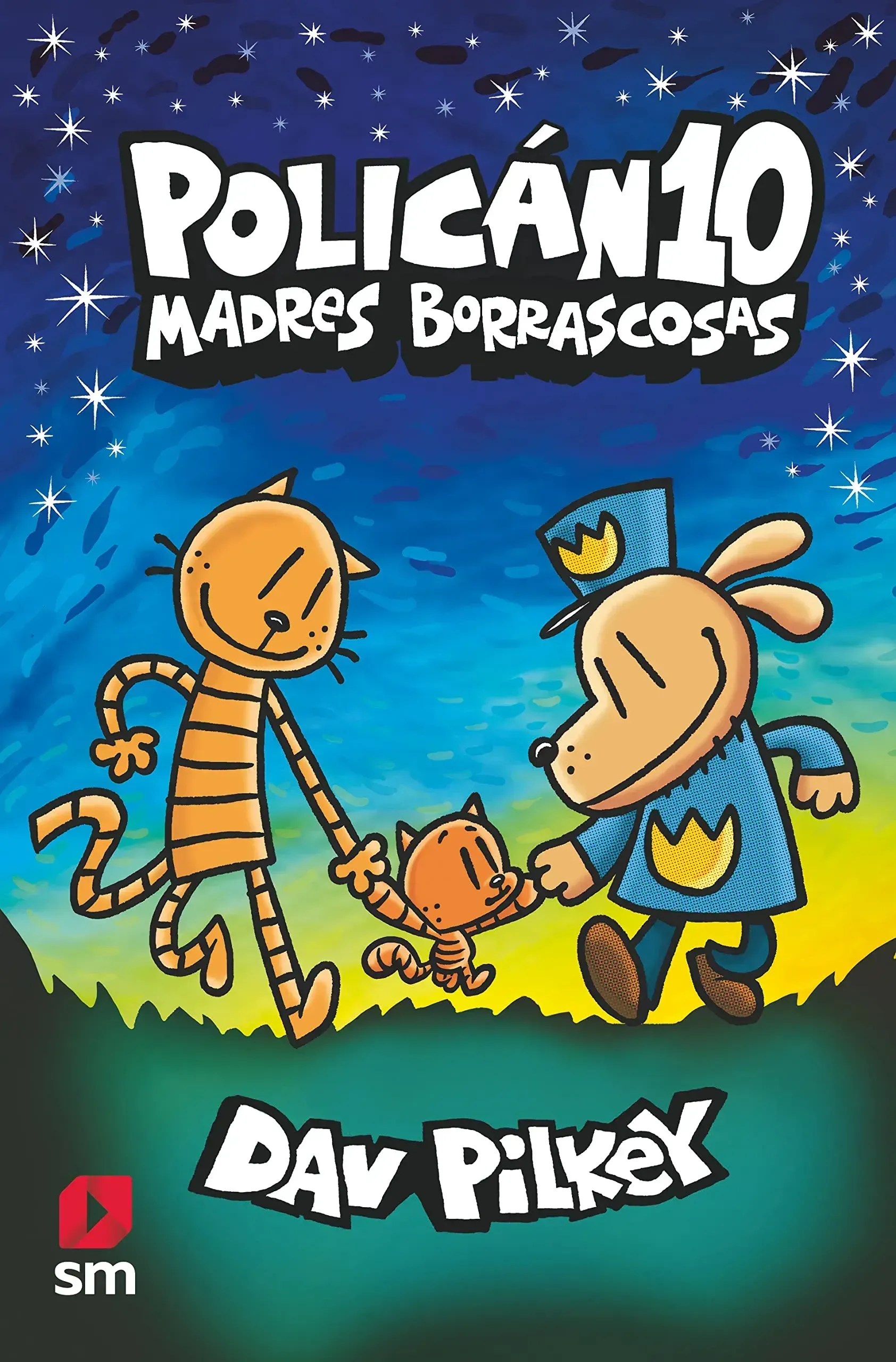 Portada del libro Policán 10: Madres borrascosas de Dav Pilkey
